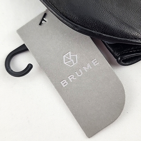 BRUME Women's Espresso Brown Leather Silk Lined Long Gloves Size 7 / M - Picture 10 of 10